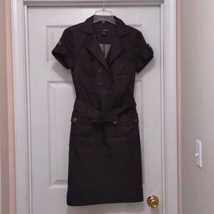 Willi Smith Brown Short Sleeved Dress Size 4
